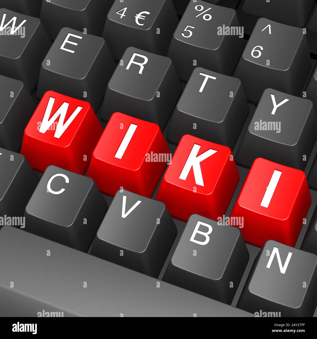 Black keyboard with wiki word Stock Photo