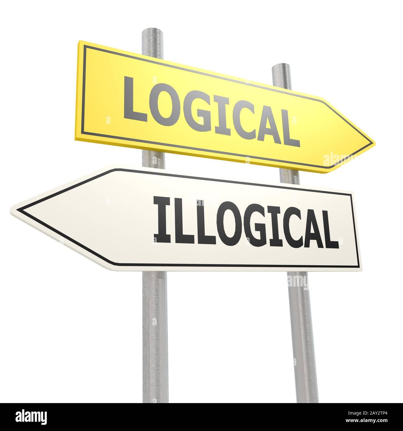 Logical illogical road sign Stock Photo Alamy