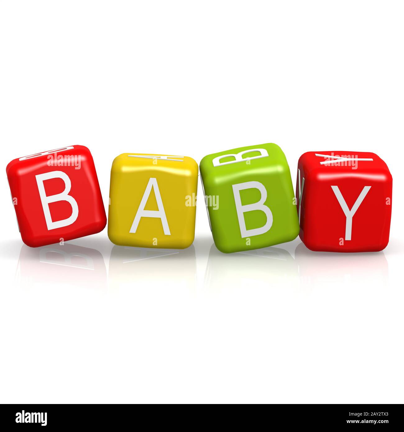 Baby cube word Stock Photo
