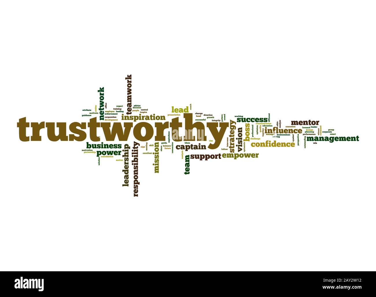 Trustworthy word cloud Stock Photo