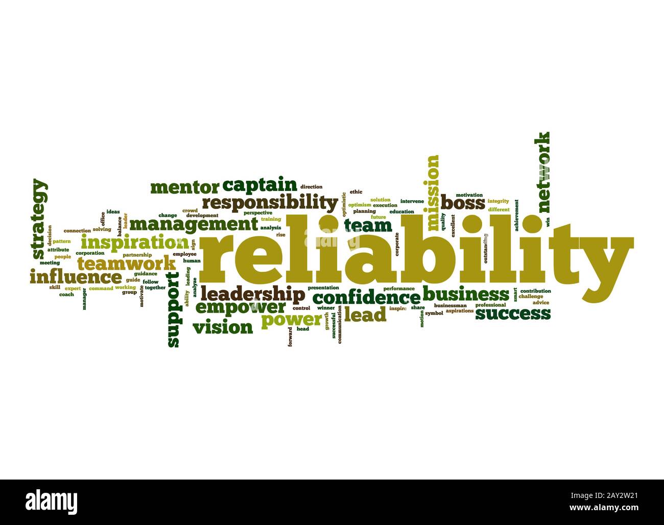 Reliability word cloud Stock Photo