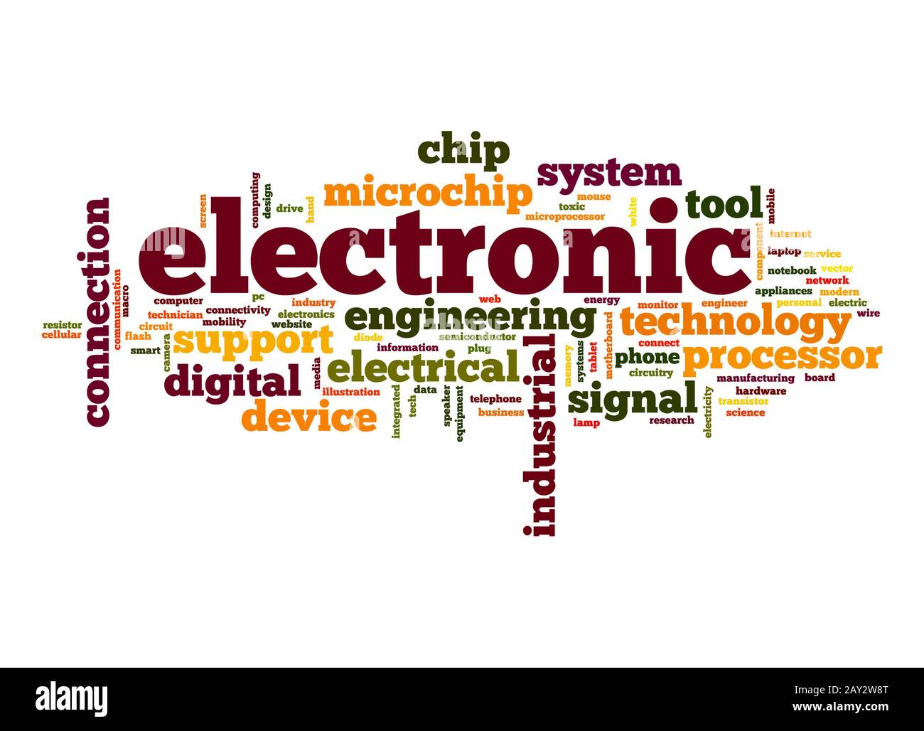Electronic word cloud Stock Photo Alamy