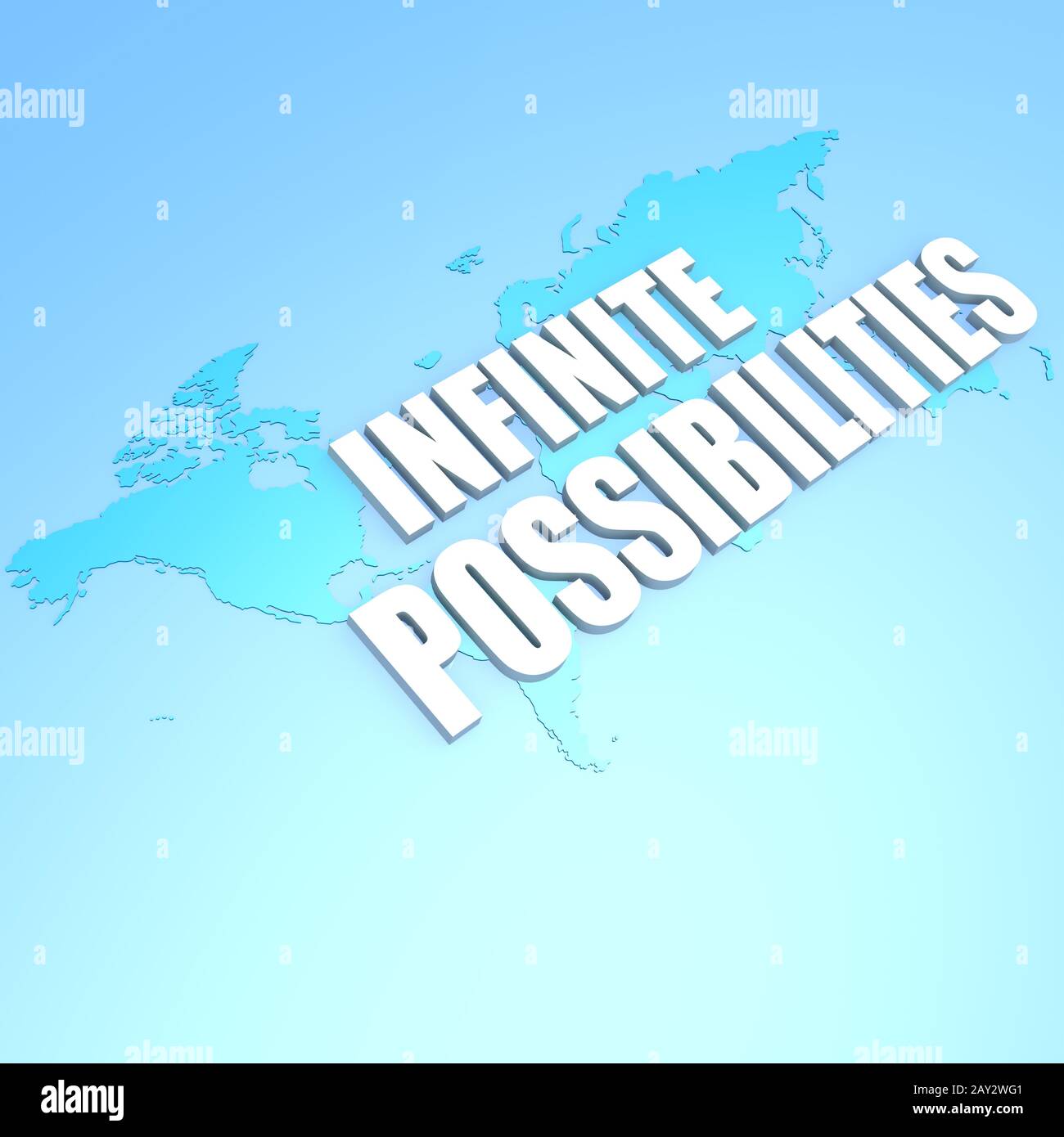 Infinite possibilities world map Stock Photo