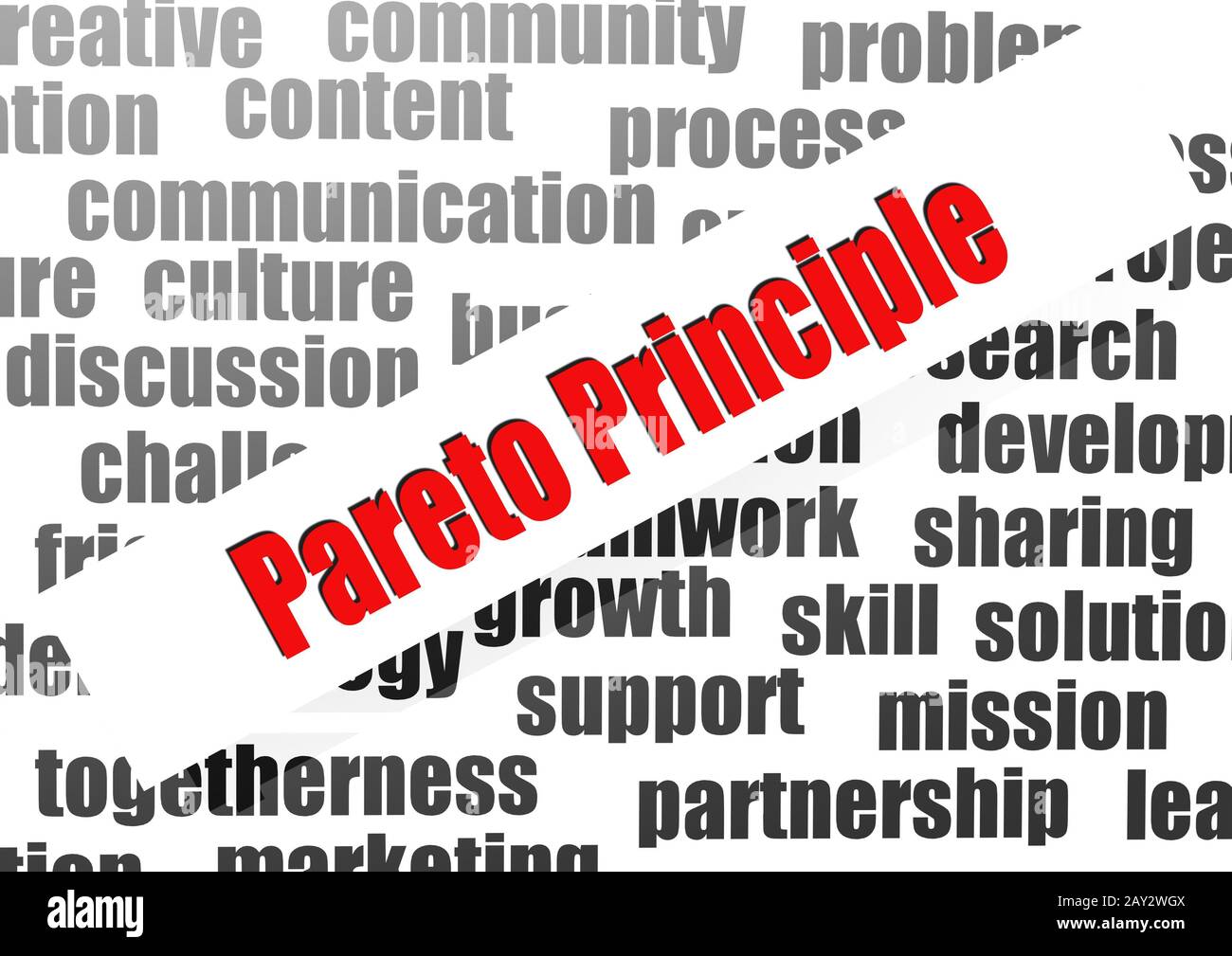 Pareto principle word cloud Stock Photo