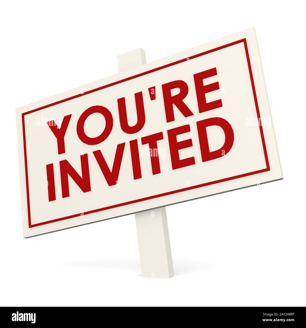 You re invited white banner Stock Photo - Alamy