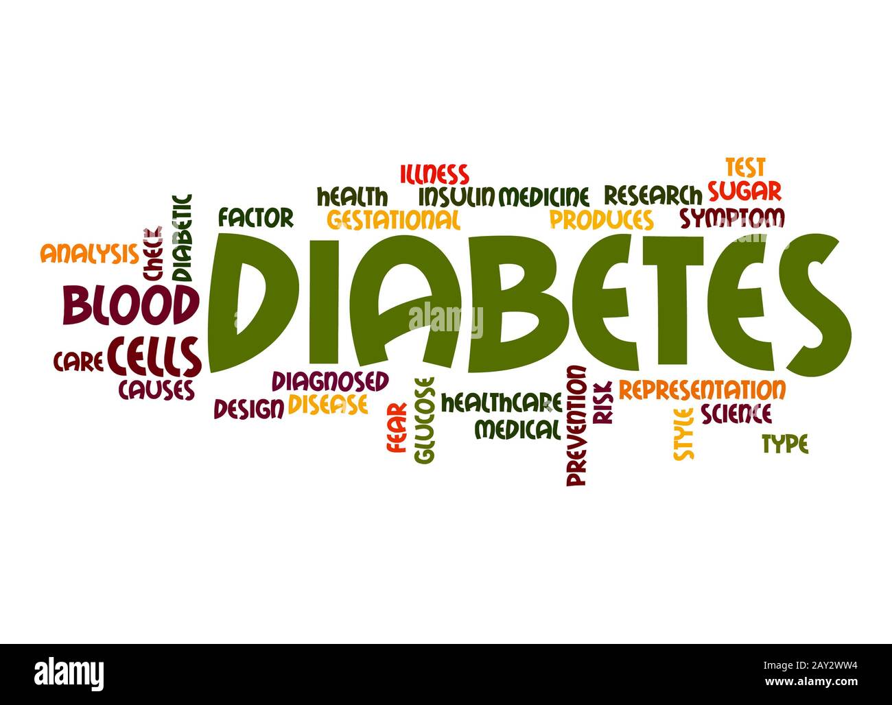 Diabetes word cloud Stock Photo Alamy