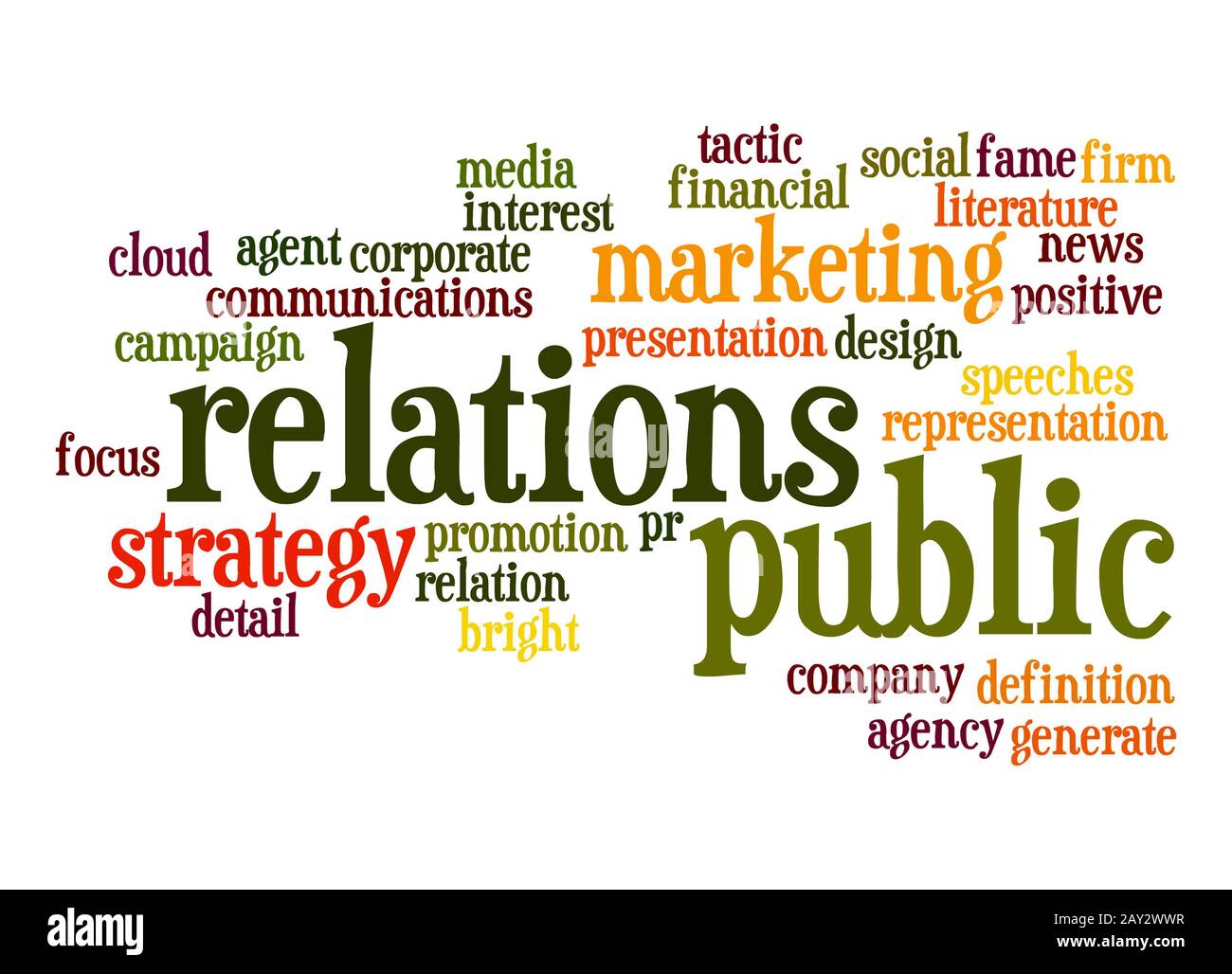Public Relations word cloud Stock Photo