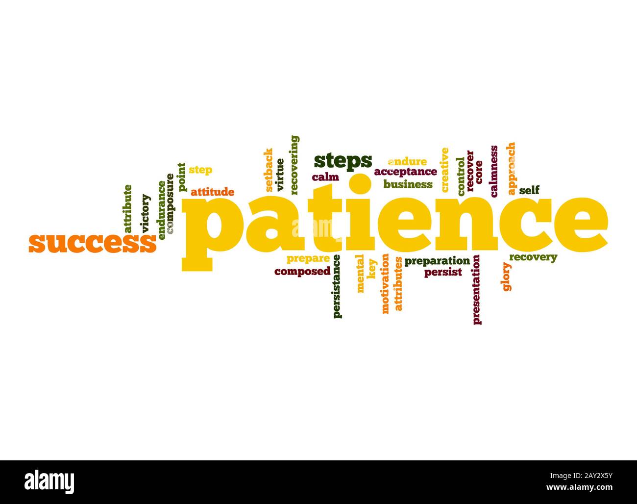 Patience word cloud Stock Photo