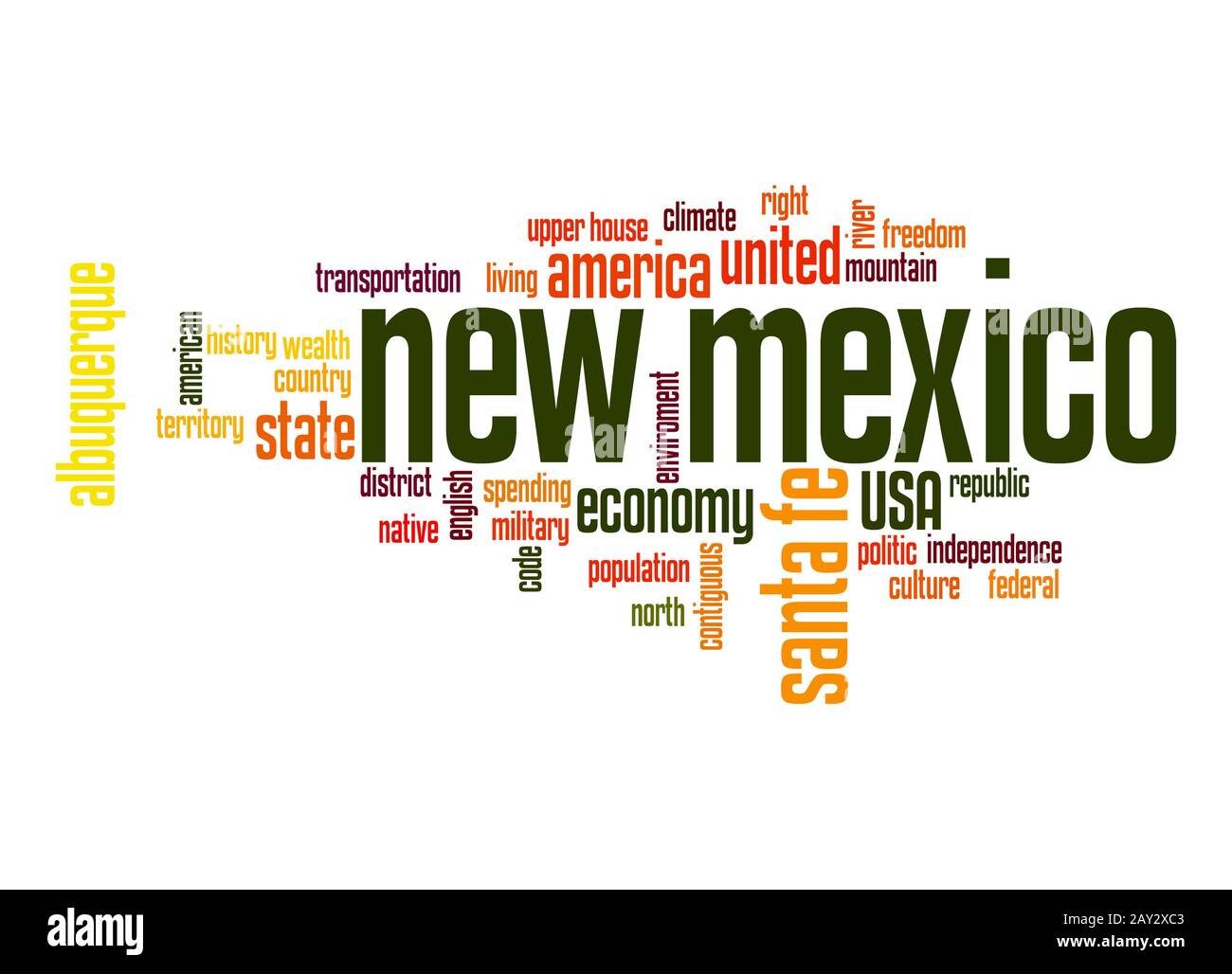 New Mexico word cloud Stock Photo Alamy