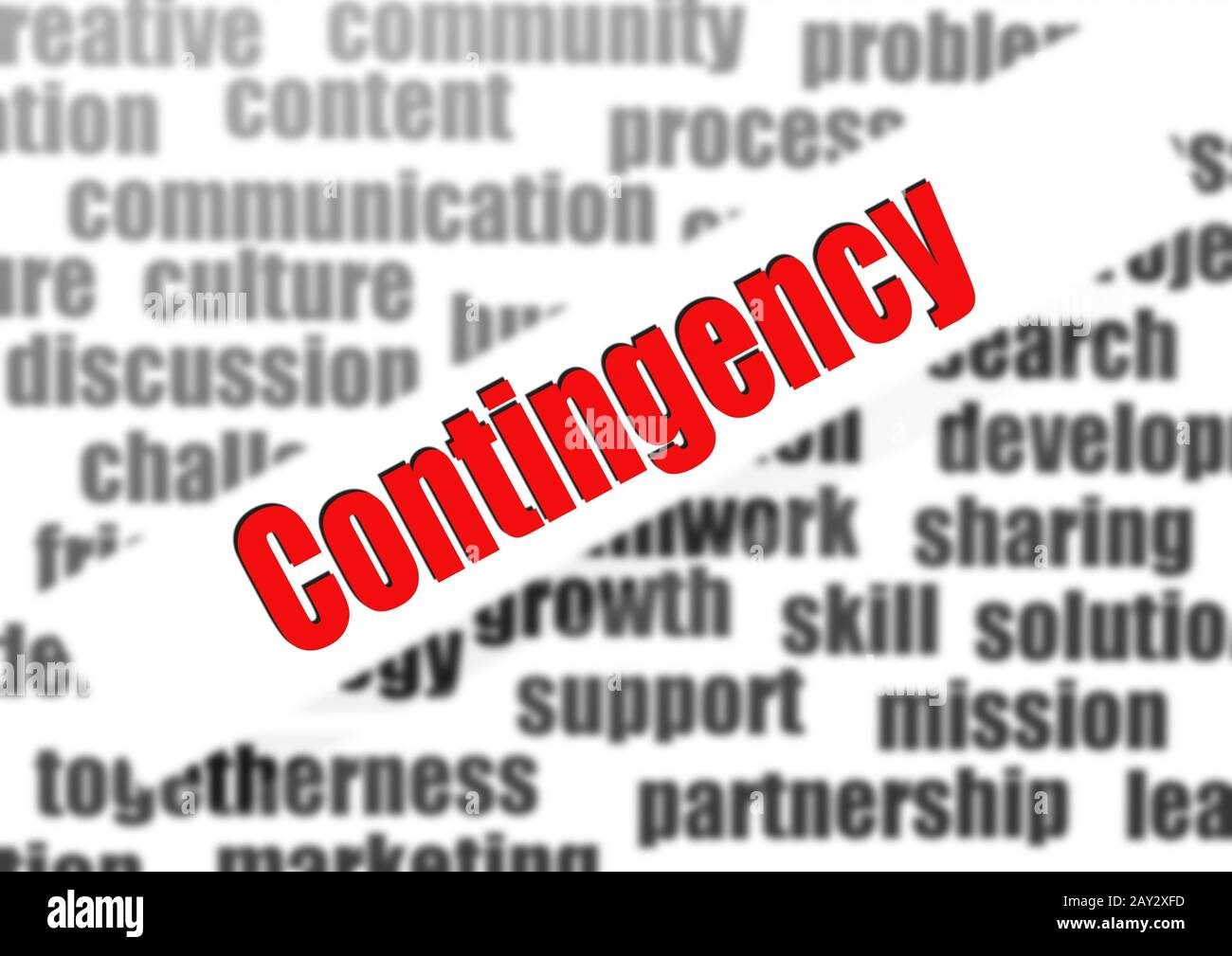 Contingency word cloud Stock Photo