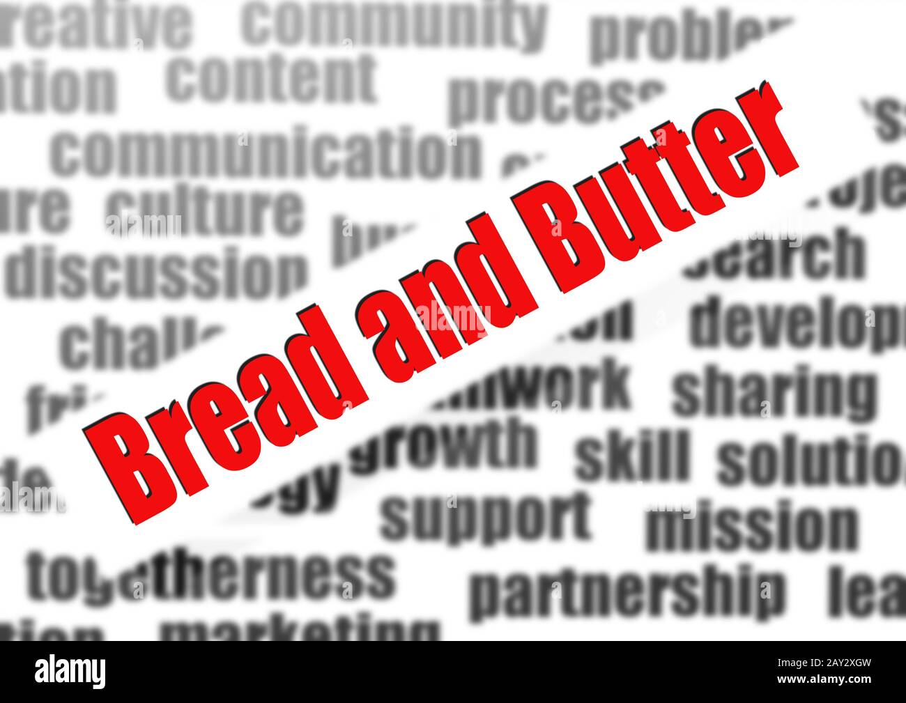 Bread and butter word cloud Stock Photo Alamy