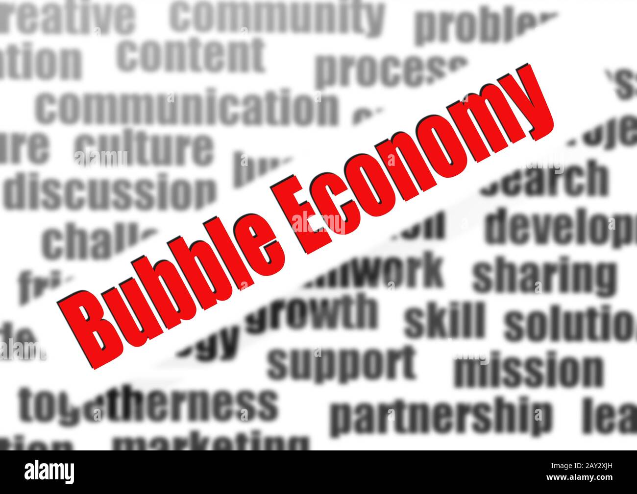 Bubble economy word cloud Stock Photo Alamy