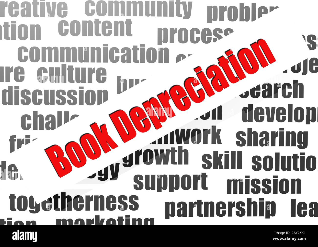 Book depreciation word cloud Stock Photo