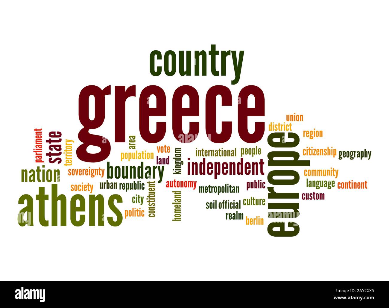 Greece word cloud Stock Photo Alamy