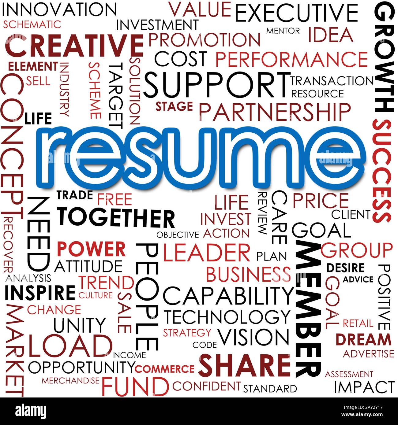 Resume word cloud Stock Photo