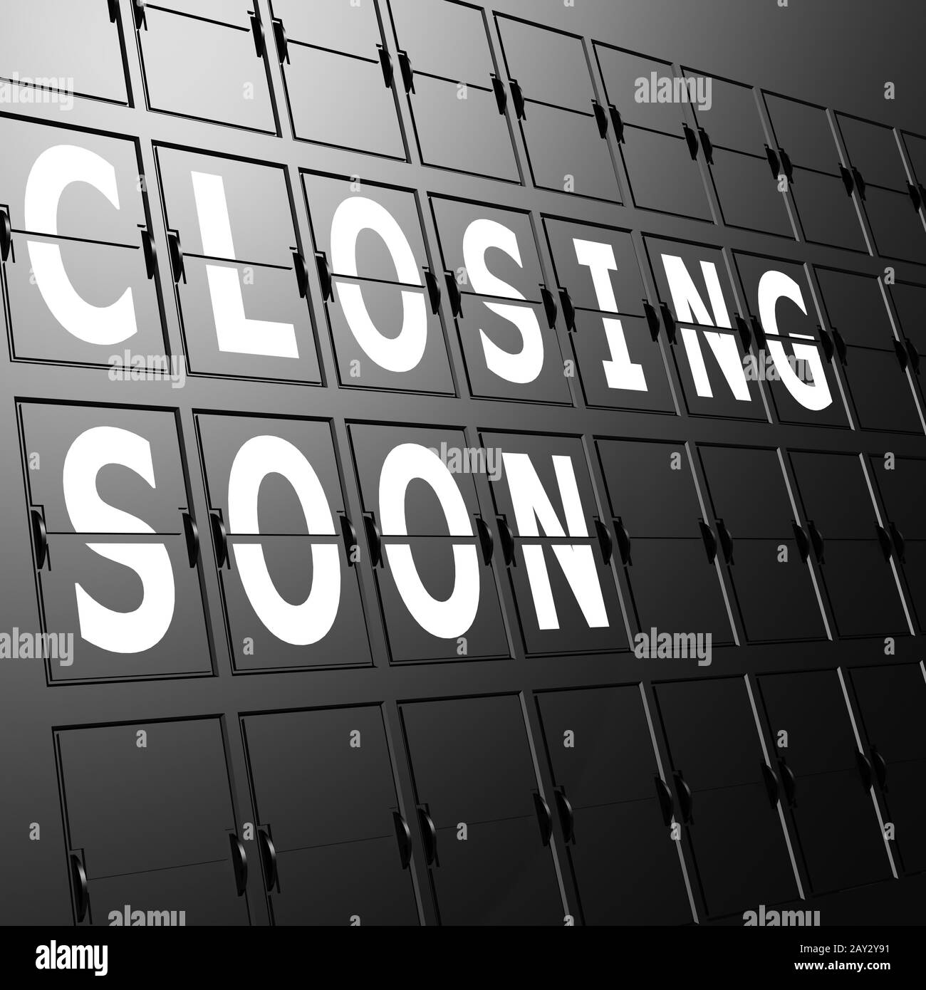 Airport display closing soon Stock Photo Alamy