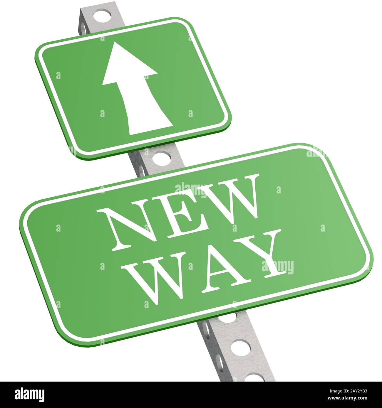 Green sign new way Stock Photo - Alamy