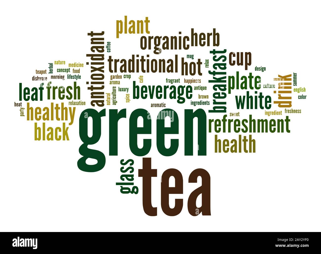 Green tea word cloud Stock Photo Alamy