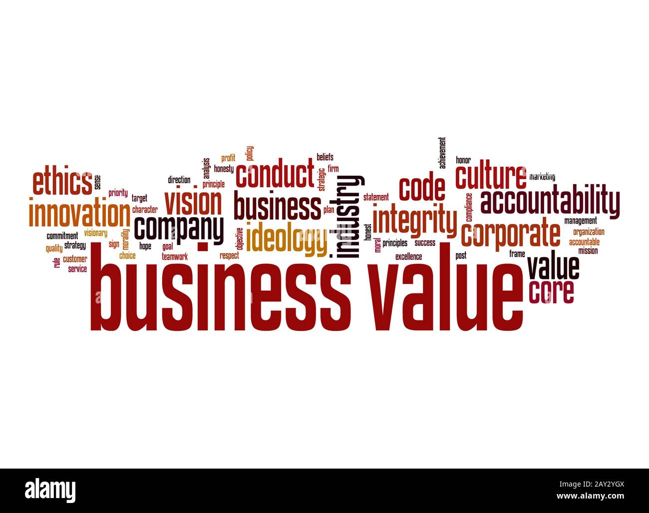 Business value word cloud Stock Photo Alamy