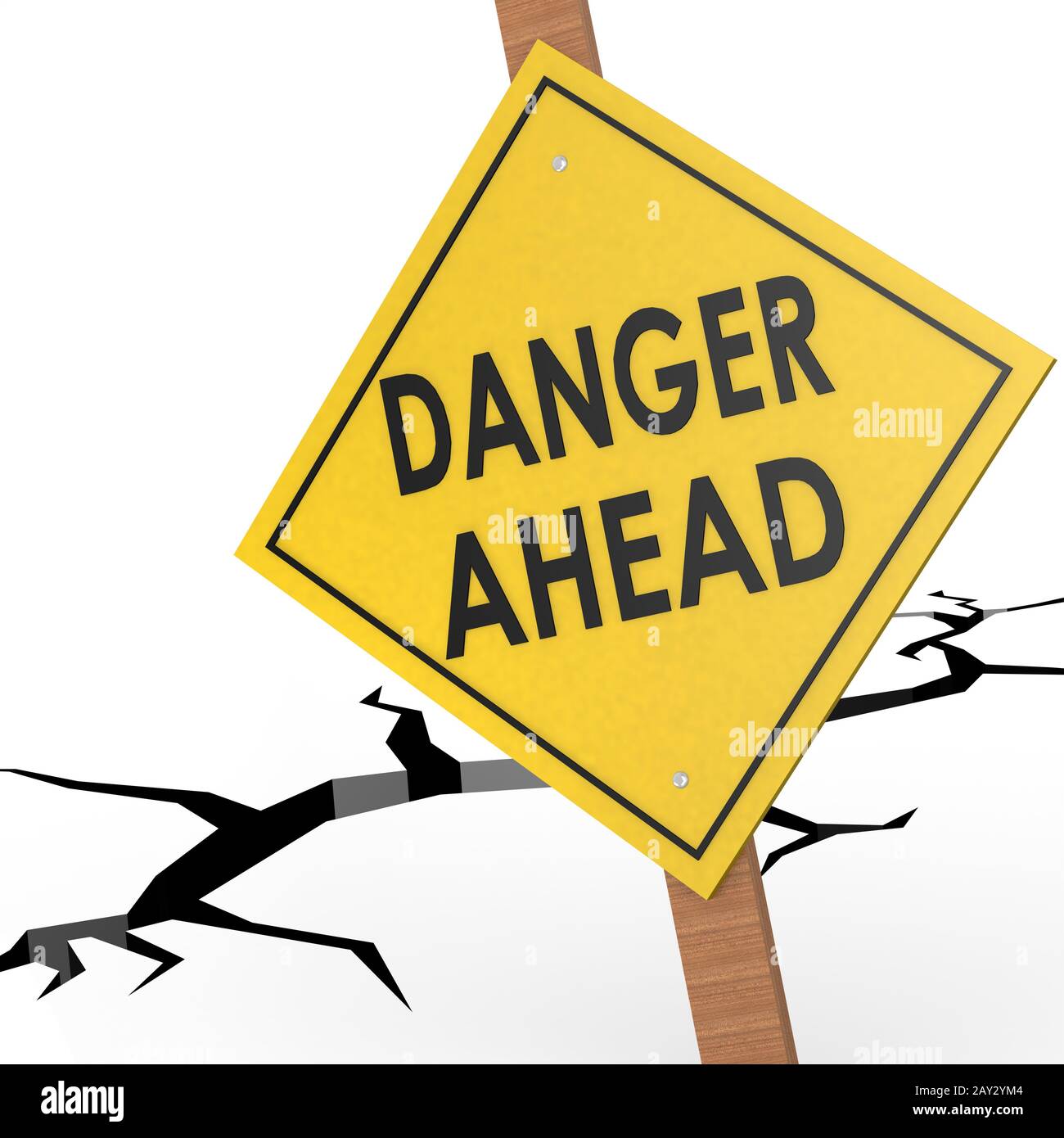 Danger ahead sign board Stock Photo - Alamy