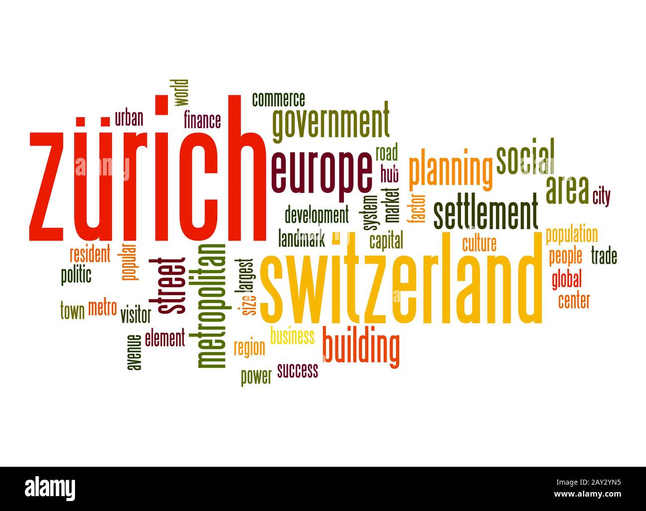 Zurich word cloud Stock Photo