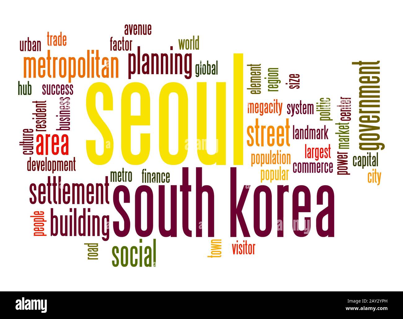 Seoul word cloud Stock Photo Alamy