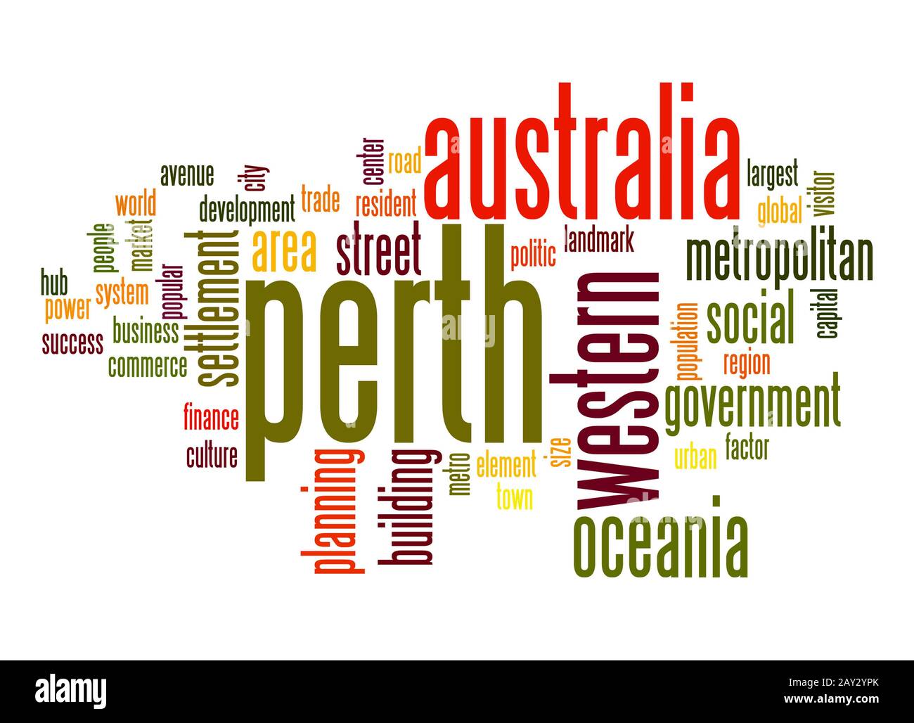 Perth word cloud Stock Photo - Alamy