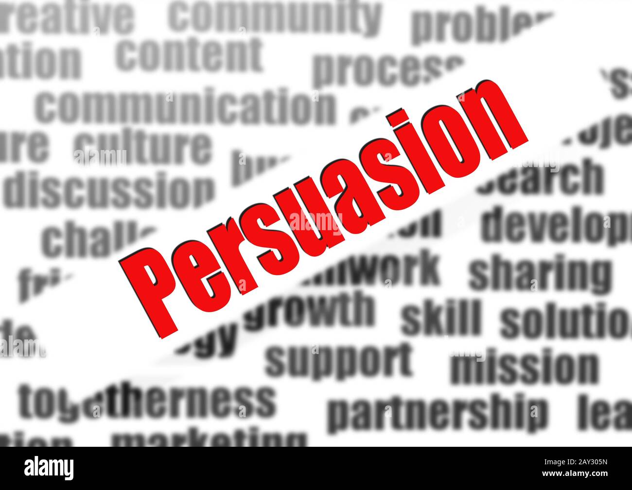 Persuasion word cloud Stock Photo