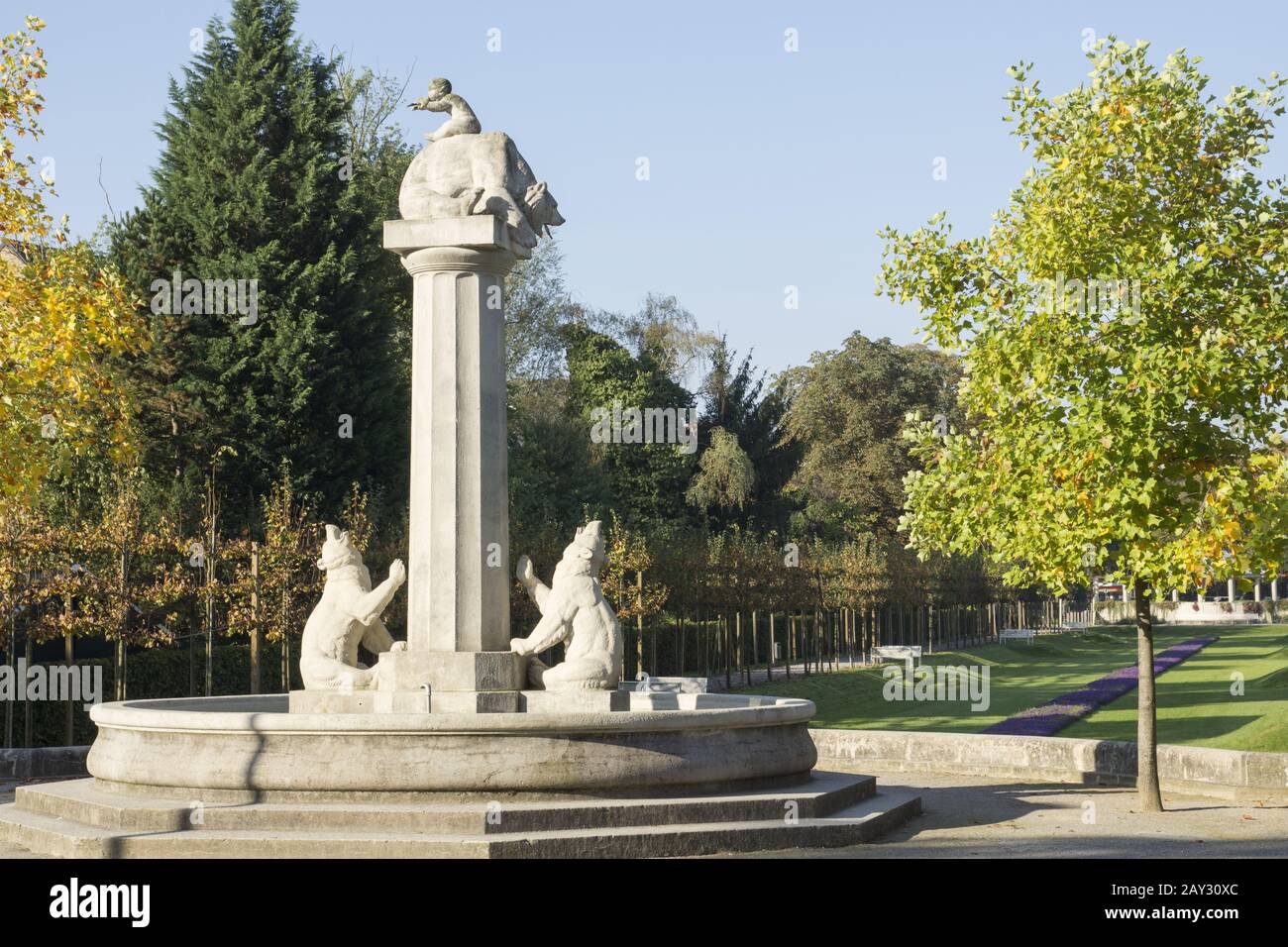 Bear-Spring at the east-circle-park in Hamm, Germa Stock Photo
