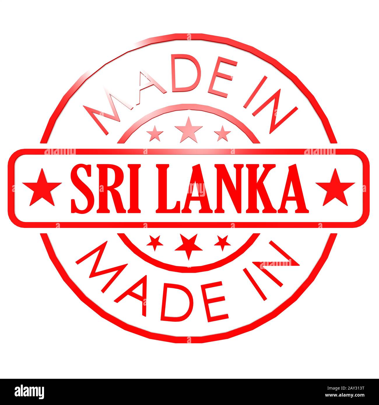 Made in Sri Lanka red seal Stock Photo Alamy