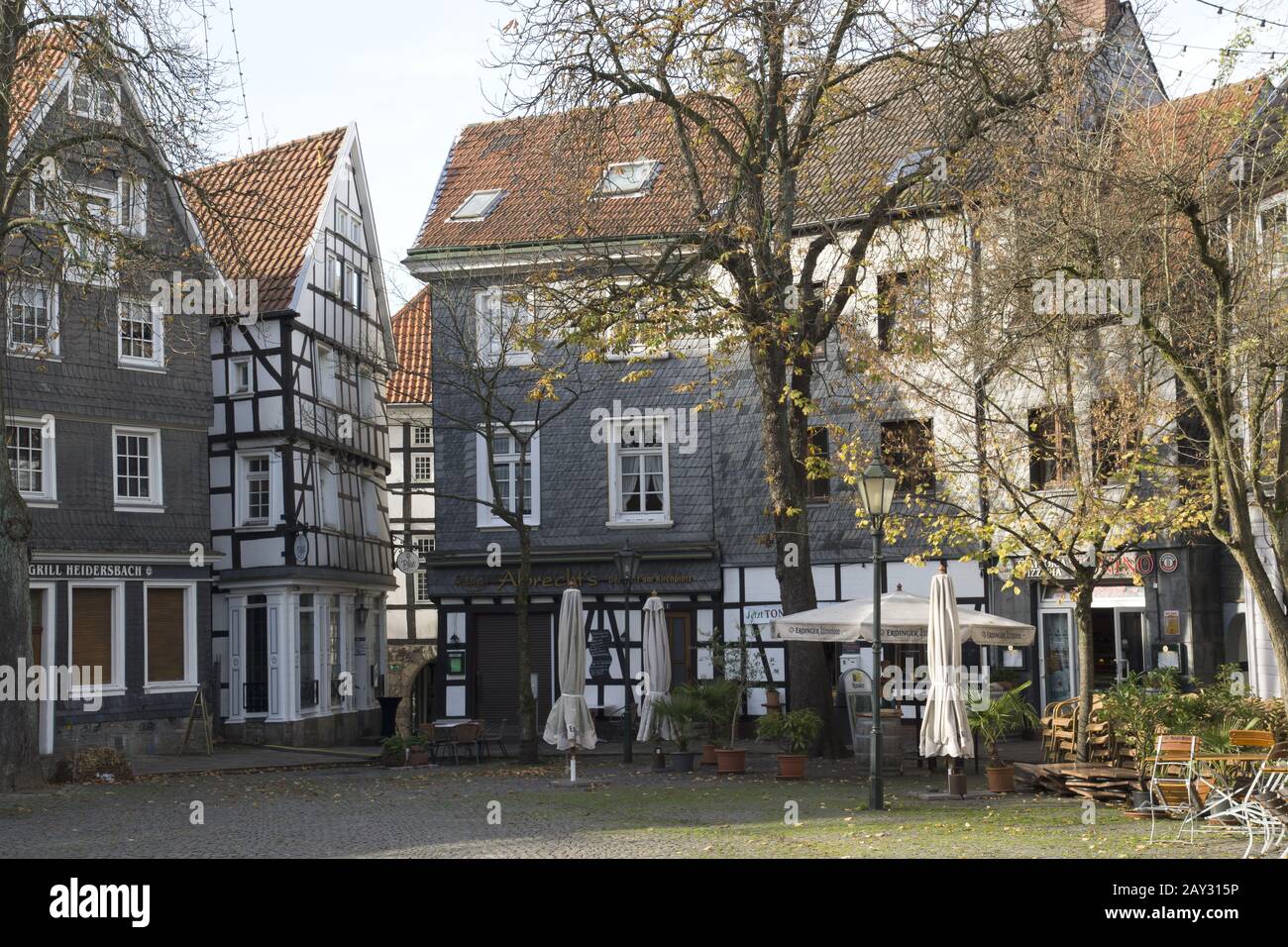 Historical Buildings, Churchplace, Hattingen, Germ Stock Photo