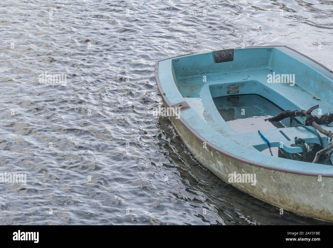Waterlogged boat for 'sinking ship', 'sink the boat', going down with the ship, organisational failure, crisis management, emergency plan, be prepared Stock Photo