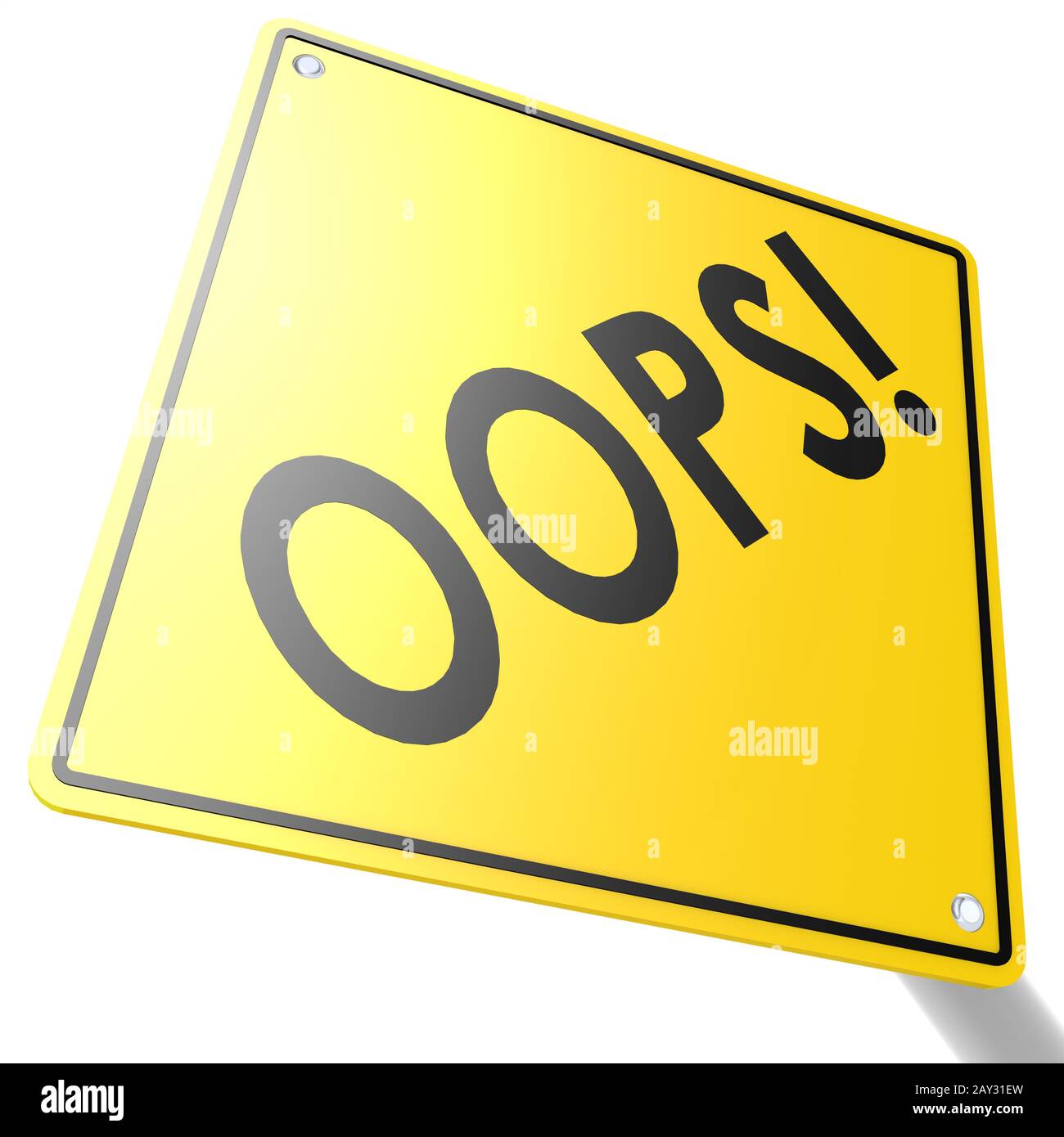 Road sign with oops Stock Photo
