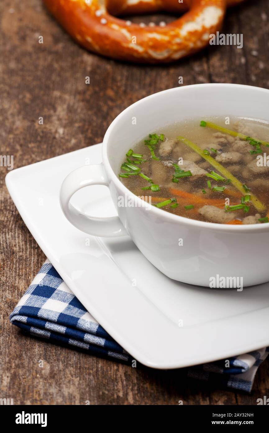Bavarian Liver Late Reading Soup Stock Photo