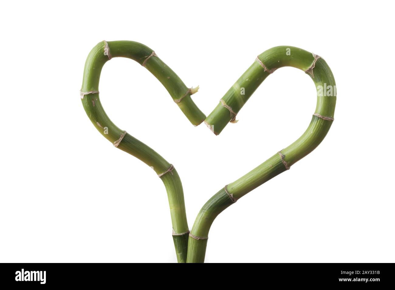 Bamboo heart isolated on white Stock Photo Alamy