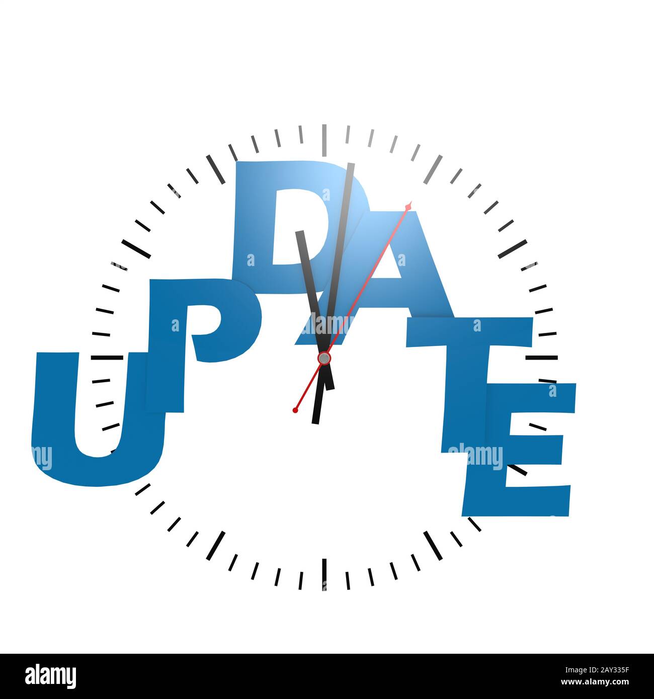 Update word with clock Stock Photo Alamy