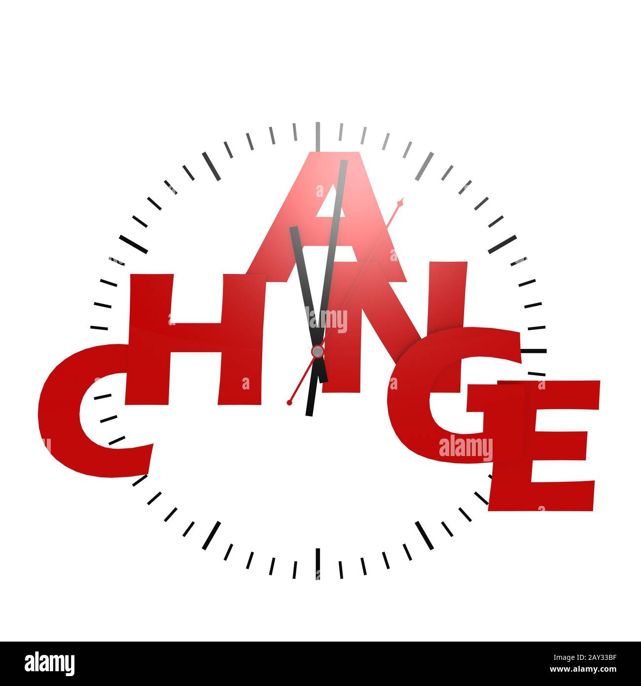 Change word with clock Stock Photo
