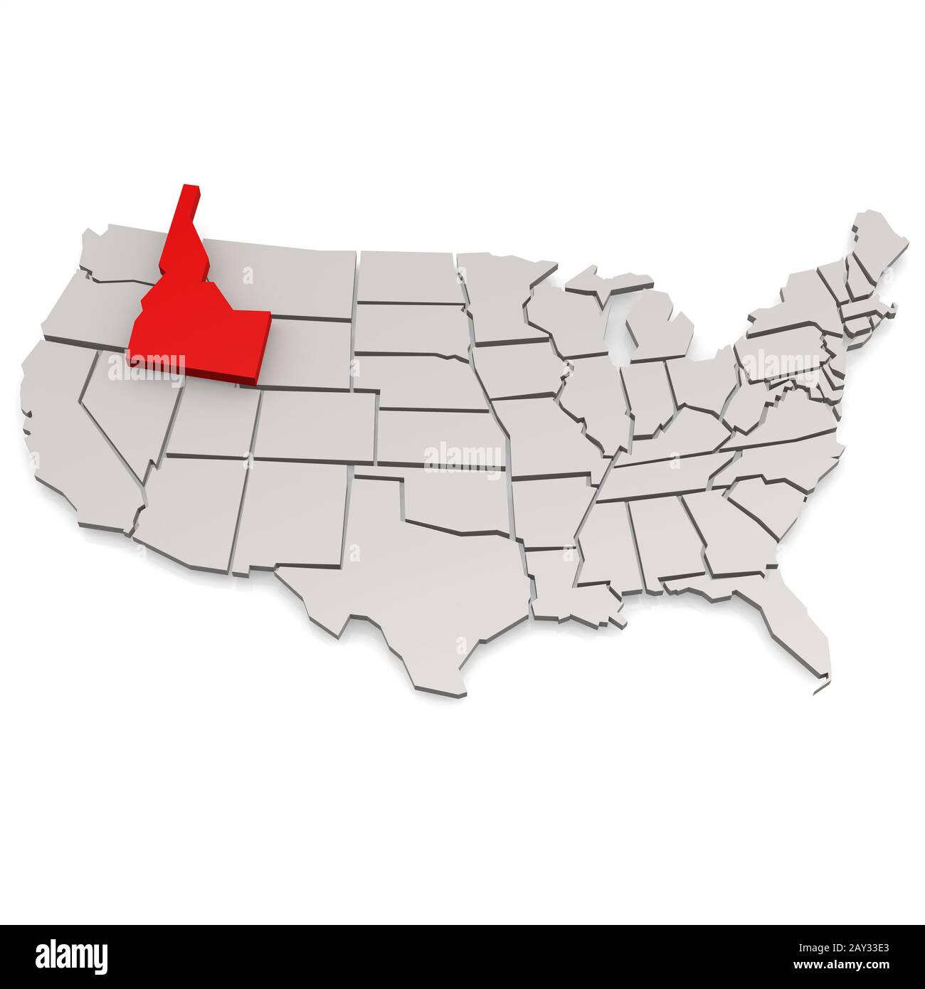 Idaho map hi res stock photography - Idaho Map 2AY33E3