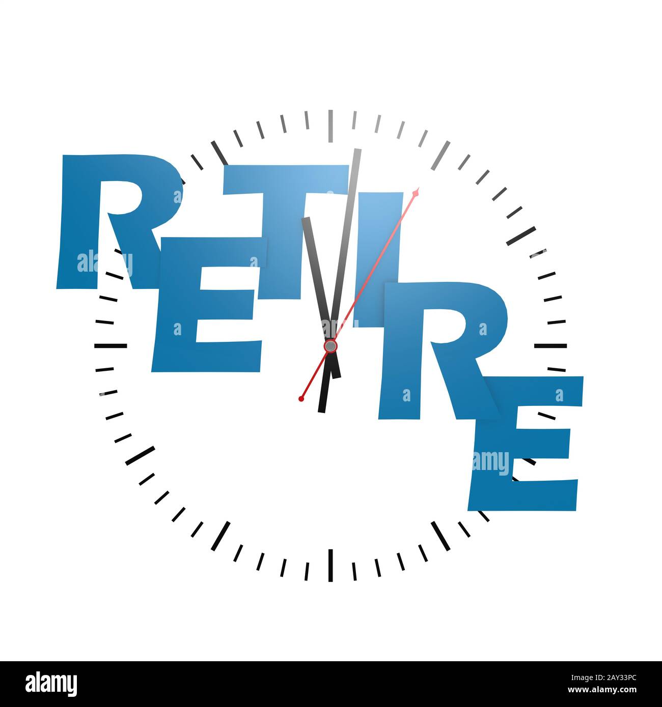 Retire word with clock Stock Photo