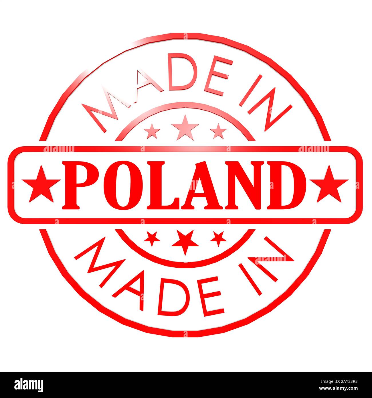 Made in Poland red seal Stock Photo