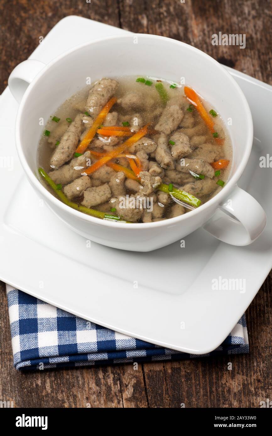 Bavarian Liver Late Reading Soup Stock Photo