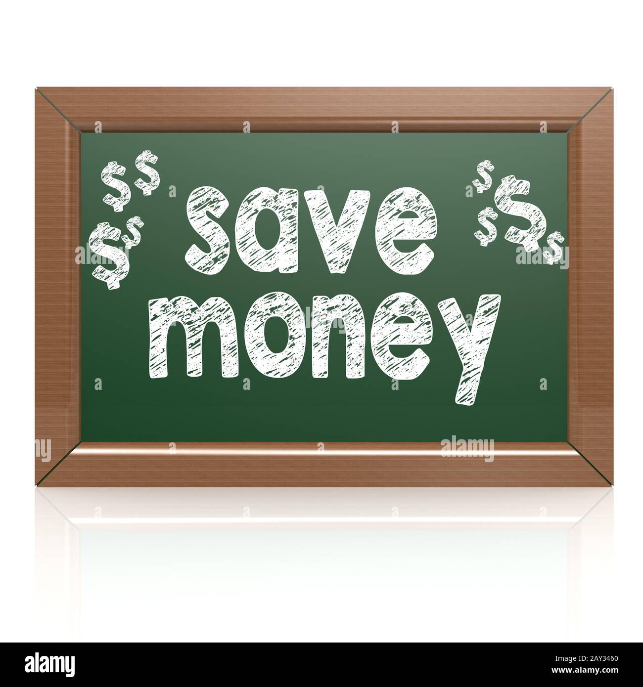 Save Money words on a chalkboard Stock Photo
