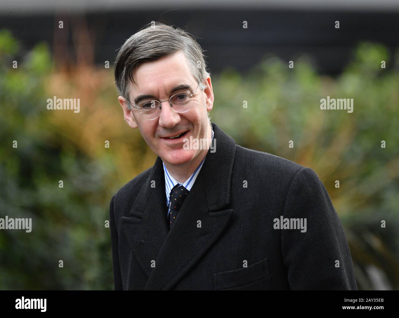 Downing Street, London, UK. 14th February 2020. Jacob Rees-Mogg MP, Leader of the Commons in Downing Street for weekly cabinet meeting. Credit: Malcolm Park/Alamy Live News. Stock Photo