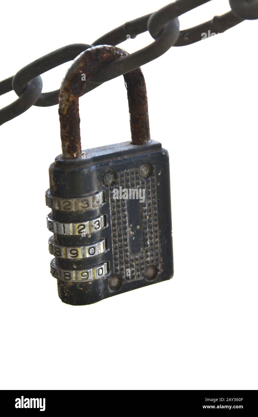 Rusty Chain Lock Brass lock keep hi-res stock photography and images - Alamy