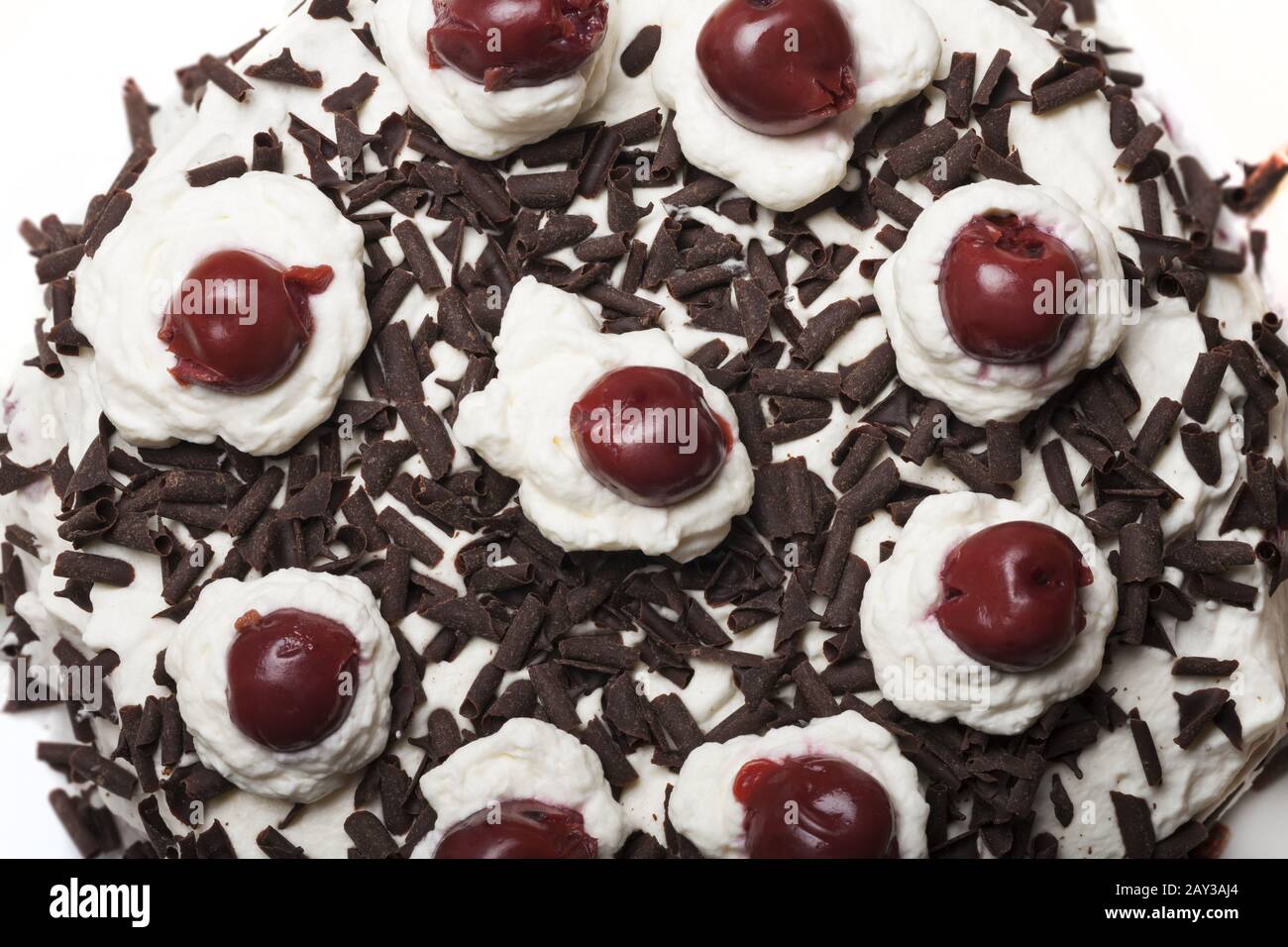 Black Forest gateau from above Stock Photo