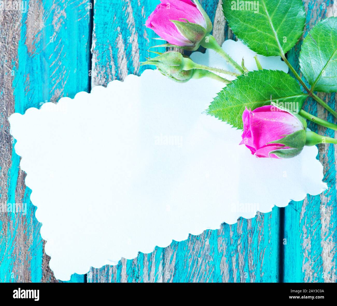 flowers and sheet for note Stock Photo - Alamy