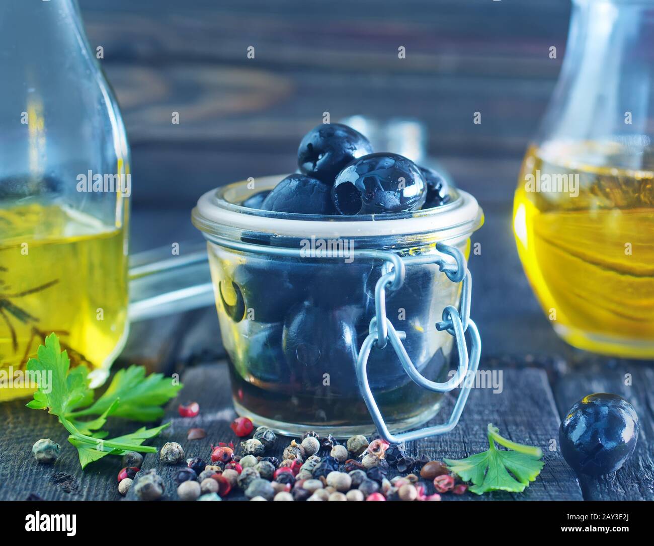 oil and olives Stock Photo Alamy
