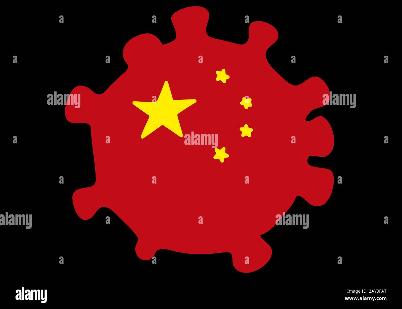 Coronavirus vector icon with Chinese flag Stock Vector