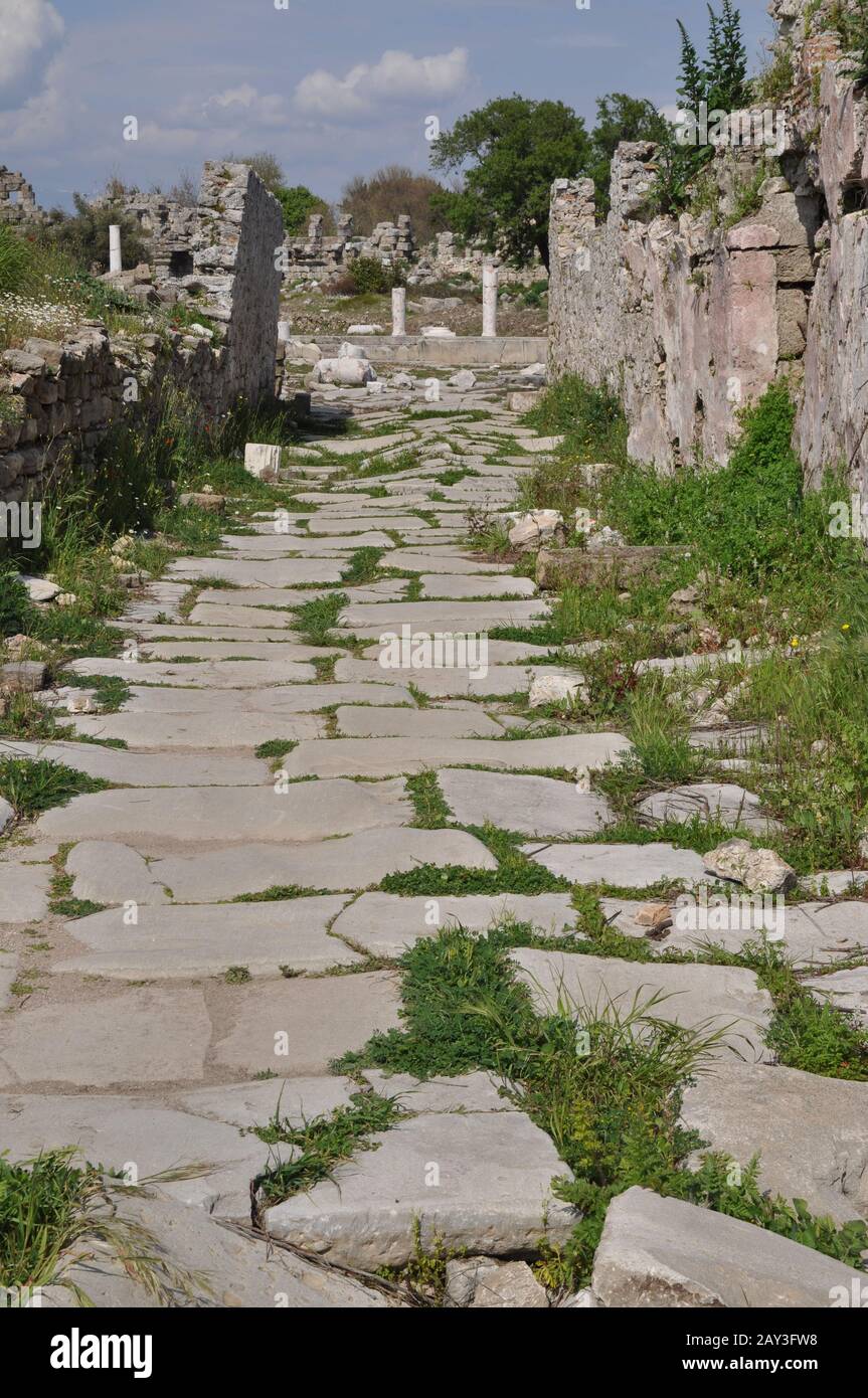 Way in the ruins at Side Stock Photo - Alamy