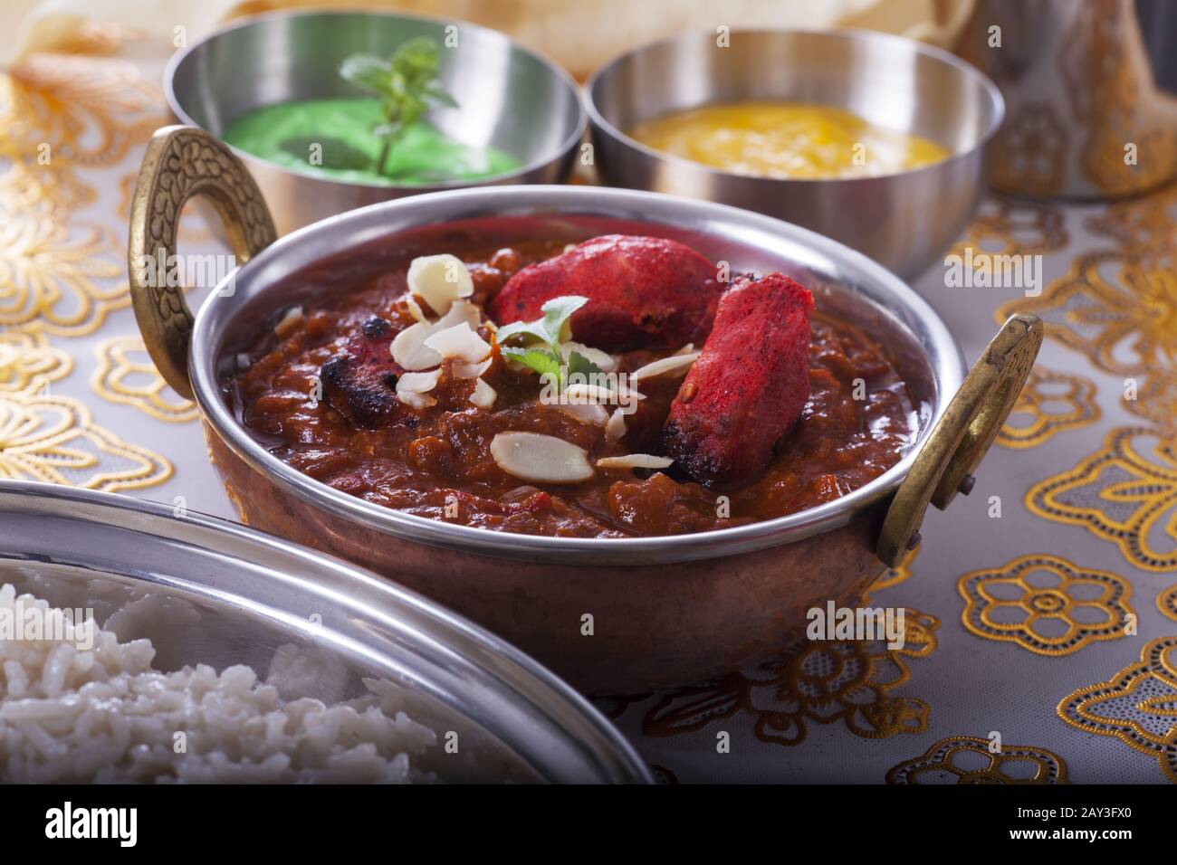 chicken curry in a saucepan Stock Photo